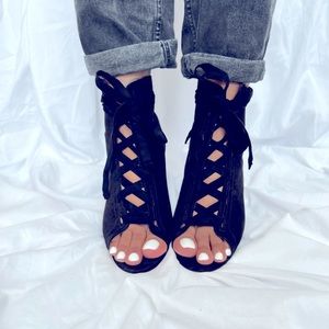 Black bootie sandals